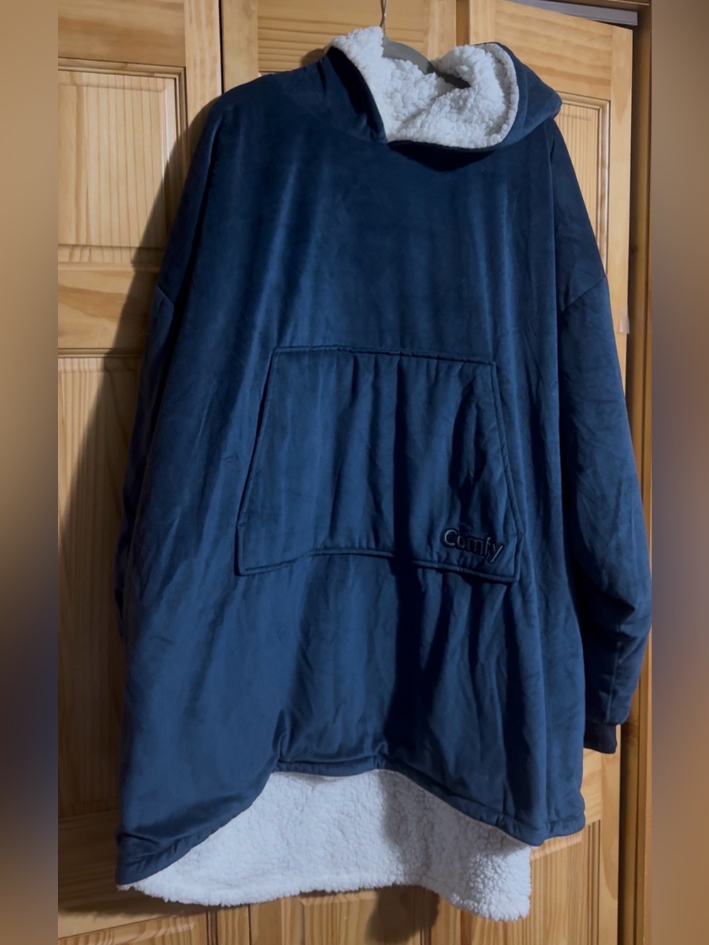 The Comfy Oversized Navy Sherpa-Lined Hoodie Jacket